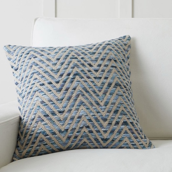 Pottery Barn Ayden Textured Pillow Cover, 18 x 18", Blue - Picture 1 of 3